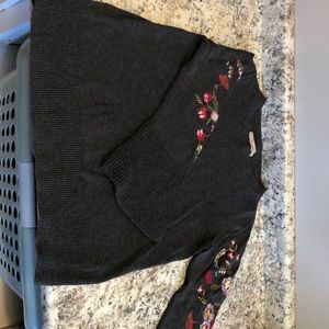 Loft gray stitched sweater